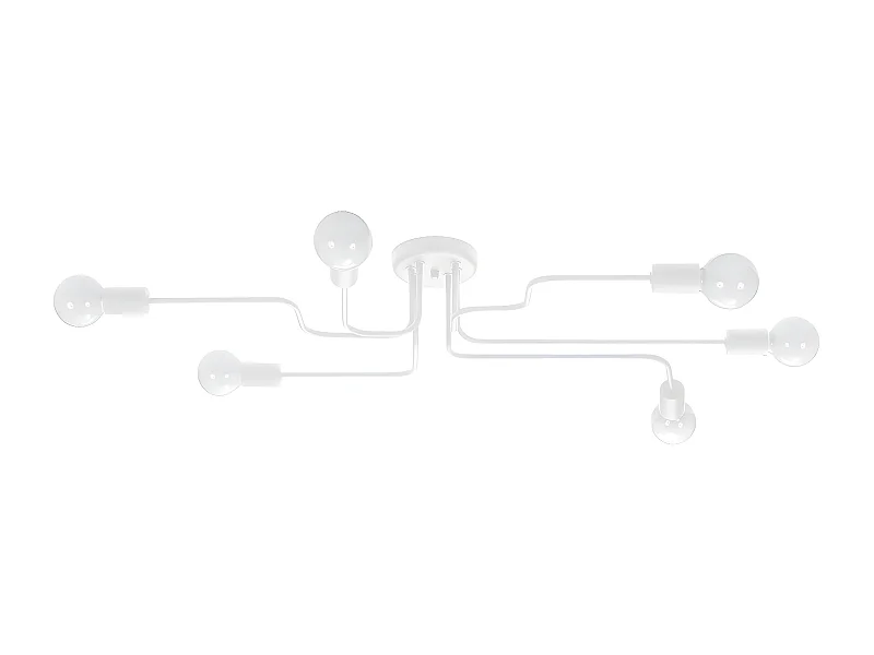 Luminárias De Teto Vector Industrial, Aço - 6 Lichtbronnen - L.80 X H.15.5 Cm - Branco
