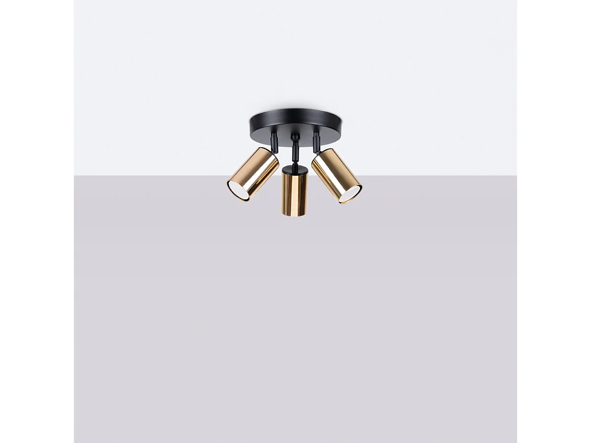 Deckenlampen Winx Modern Aus  Stahl - 3 Lichtquellen - L.19,5 X H. Cm - Schwarzes Gold