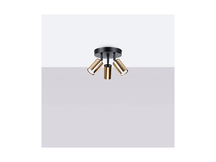 Plafonniers Winx Moderne En Acier - 3 Sources Lumineuses - L.19,5 X H.20 Cm - Or Noir