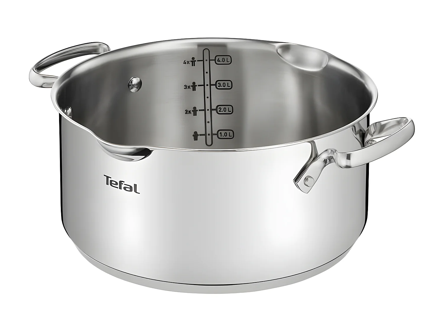 TEFAL Duetto+ Faitout 18 cm, Induction, Acier inoxydable haute qualité, Garantie 10 ans, Poignées rivetées, Couvercle verre