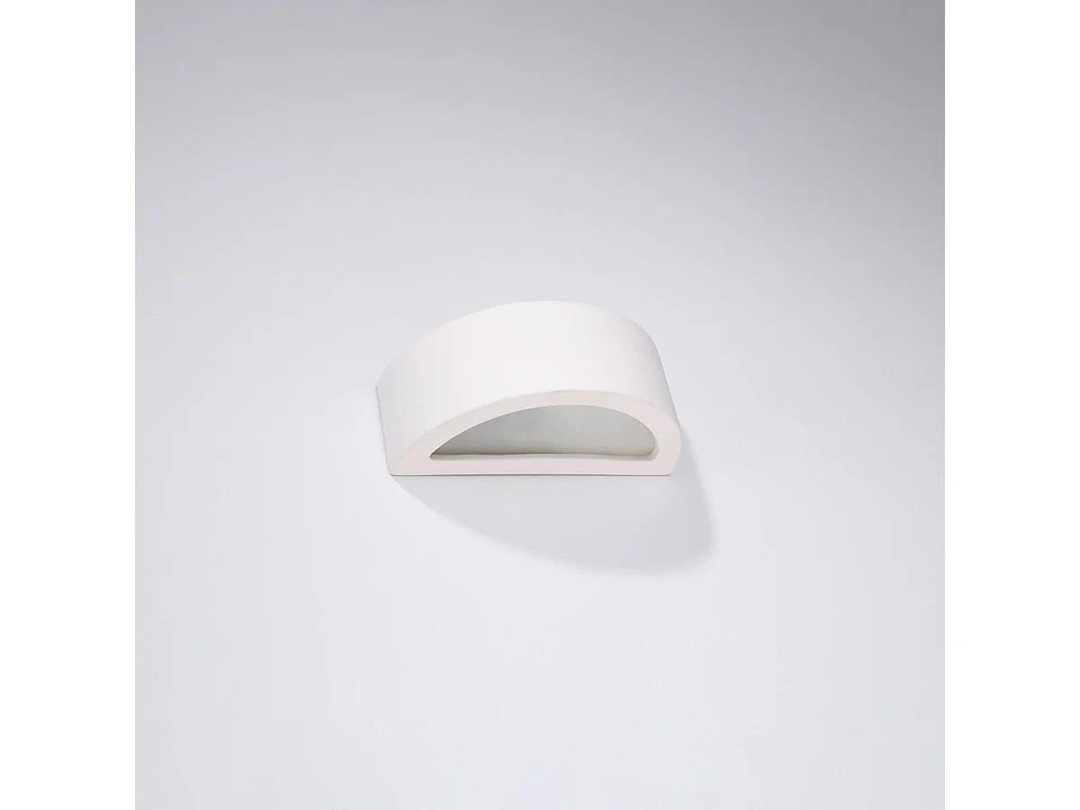 Lampada da parete ATENA moderno di ceramica - 1 sorgenti luminose - L.30 x A.15 cm - bianco