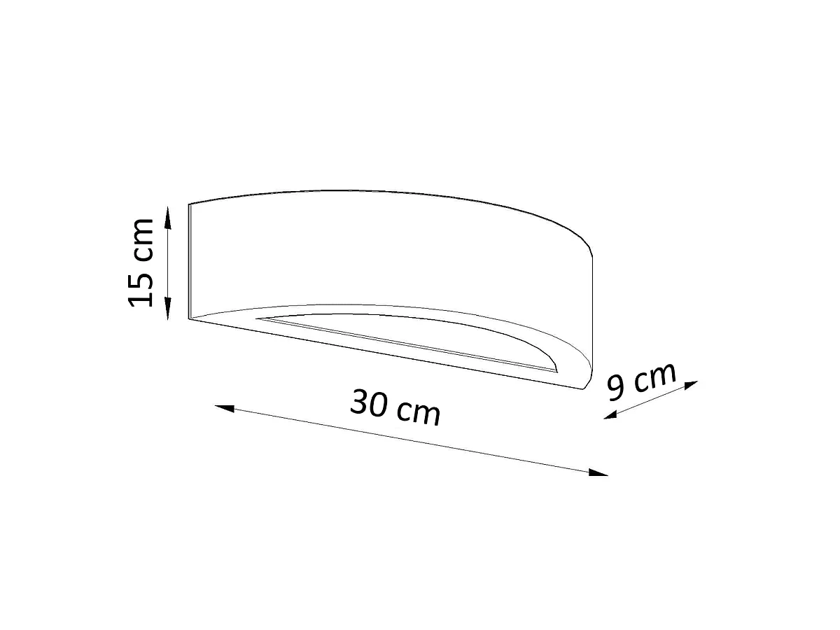 Lampada da parete ATENA moderno di ceramica - 1 sorgenti luminose - L.30 x A.15 cm - bianco