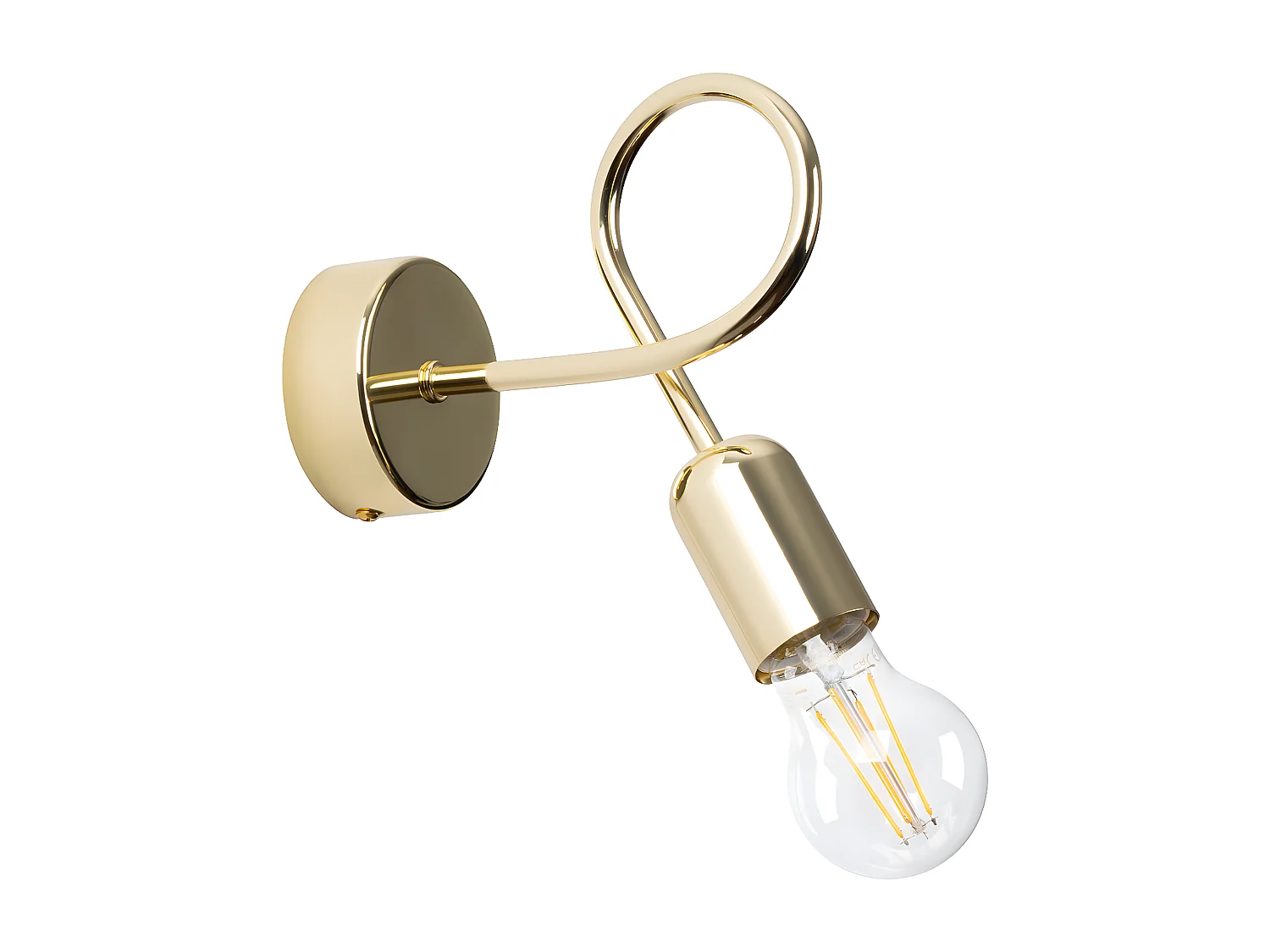 Appliques Supeł Industriel En Acier - 1 Sources Lumineuses - L.25 X H.20 Cm - Éclat Doré