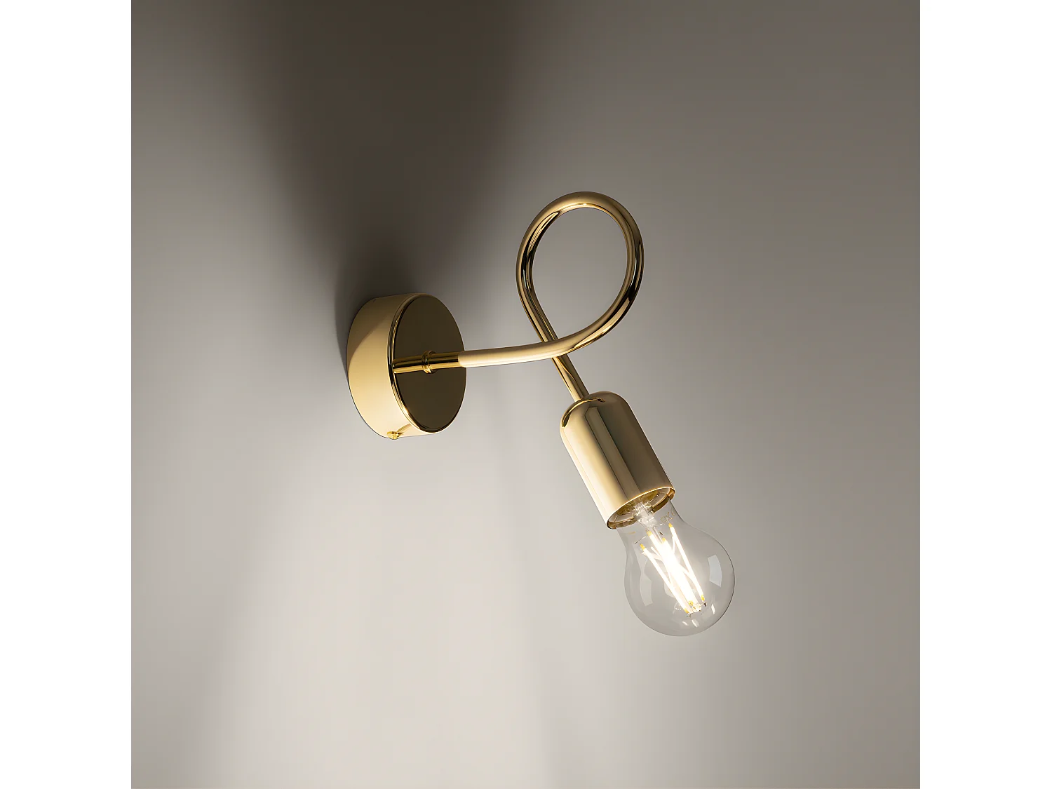 Appliques Supeł Industriel En Acier - 1 Sources Lumineuses - L.25 X H.20 Cm - Éclat Doré