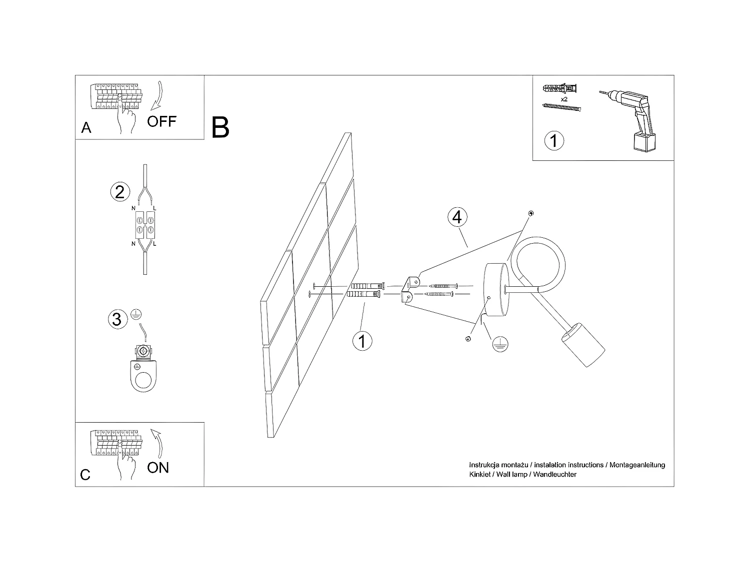 Appliques Supeł Industriel En Acier - 1 Sources Lumineuses - L.25 X H.20 Cm - Éclat Doré