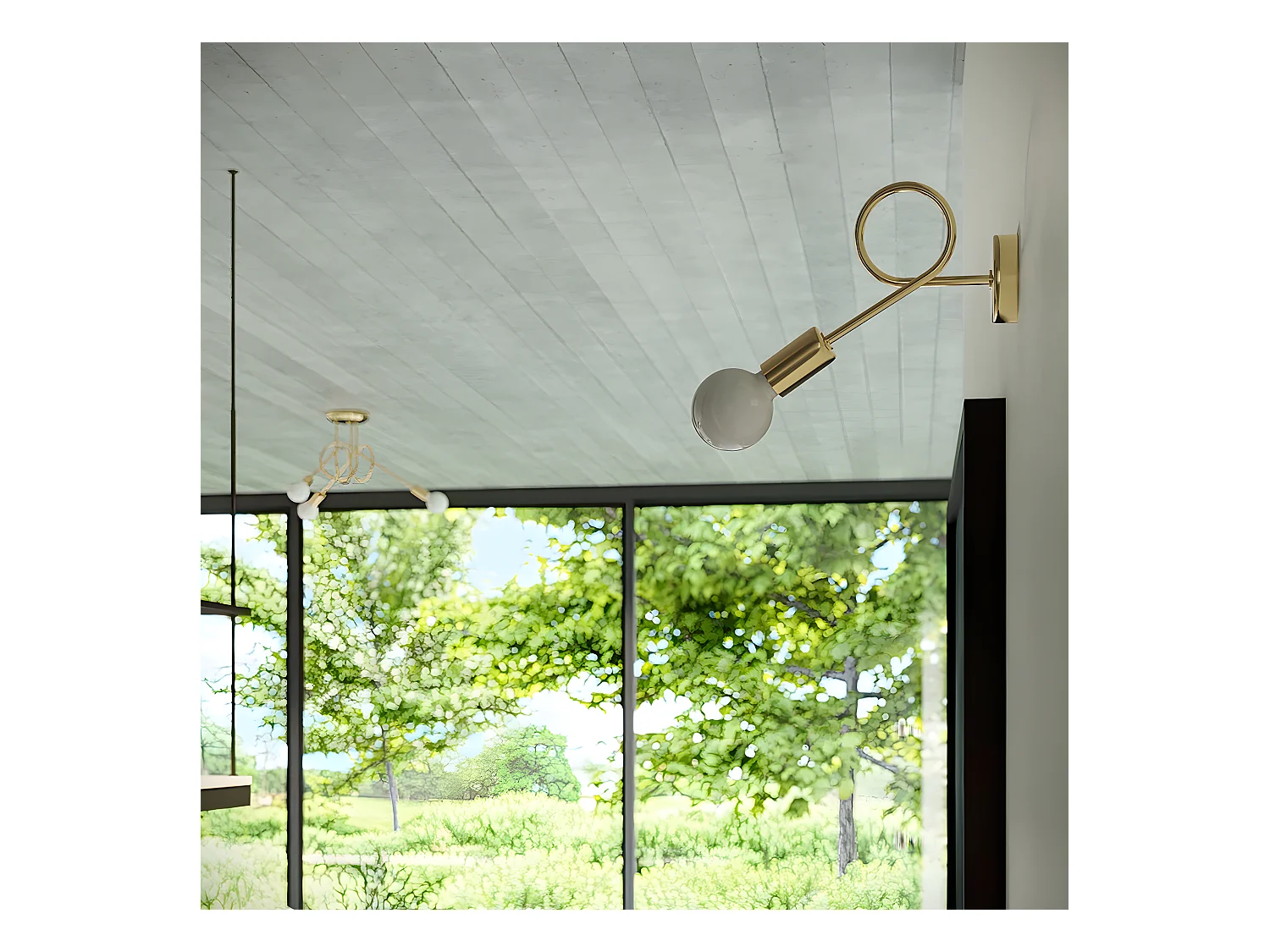 Appliques Supeł Industriel En Acier - 1 Sources Lumineuses - L.25 X H.20 Cm - Éclat Doré