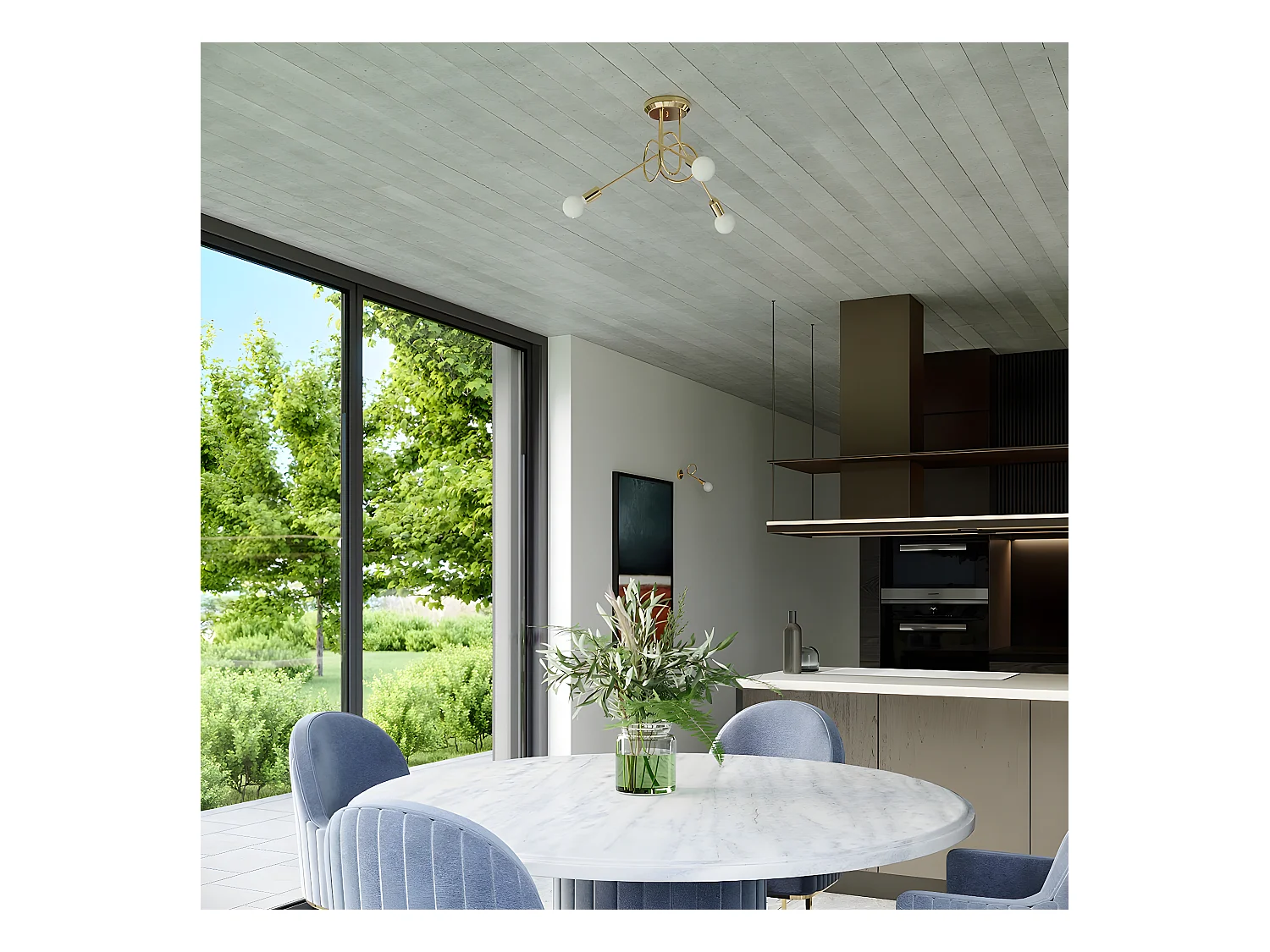 Appliques Supeł Industriel En Acier - 1 Sources Lumineuses - L.25 X H.20 Cm - Éclat Doré