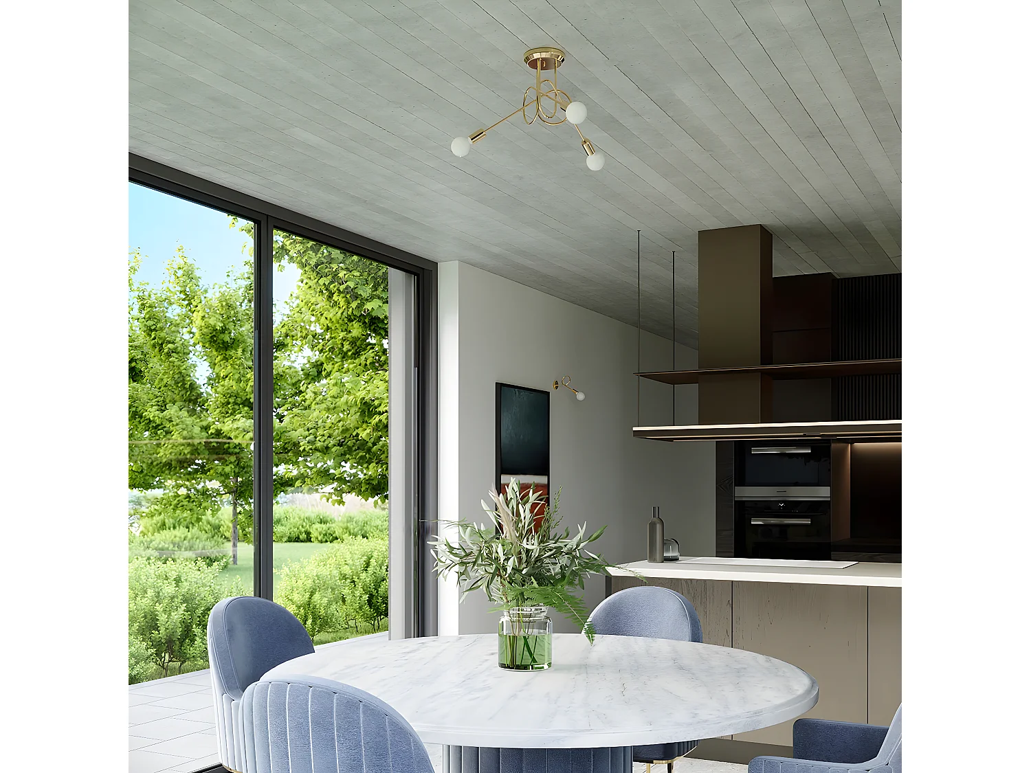 Appliques Supeł Industriel En Acier - 1 Sources Lumineuses - L.25 X H.20 Cm - Éclat Doré