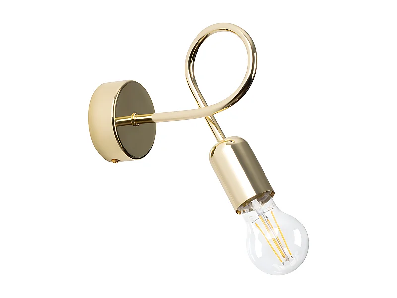 Kinkiety Industrialny Supeł, Stal - 1 Źródło - L.25 X H.20 Cm - Złoty Połysk