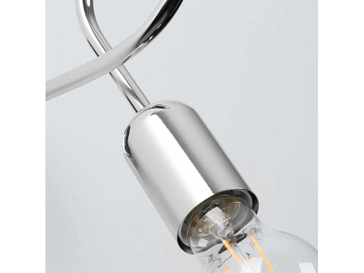 Lampade Da Parete Supeł Industriale Di Acciaio - 1 Sorgenti Luminose - L.25 X A.20 Cm - Cromo