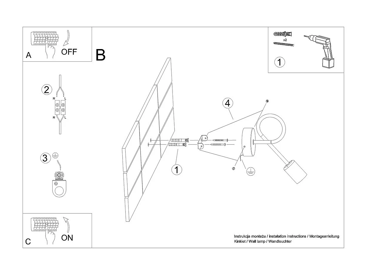 Lampade Da Parete Supeł Industriale Di Acciaio - 1 Sorgenti Luminose - L.25 X A.20 Cm - Cromo