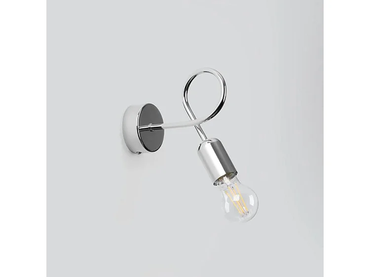 Candeeiros De Parede Supeł Industrial, Aço - 1 Lichtbronnen - L.25 X H.20 Cm - Cromada