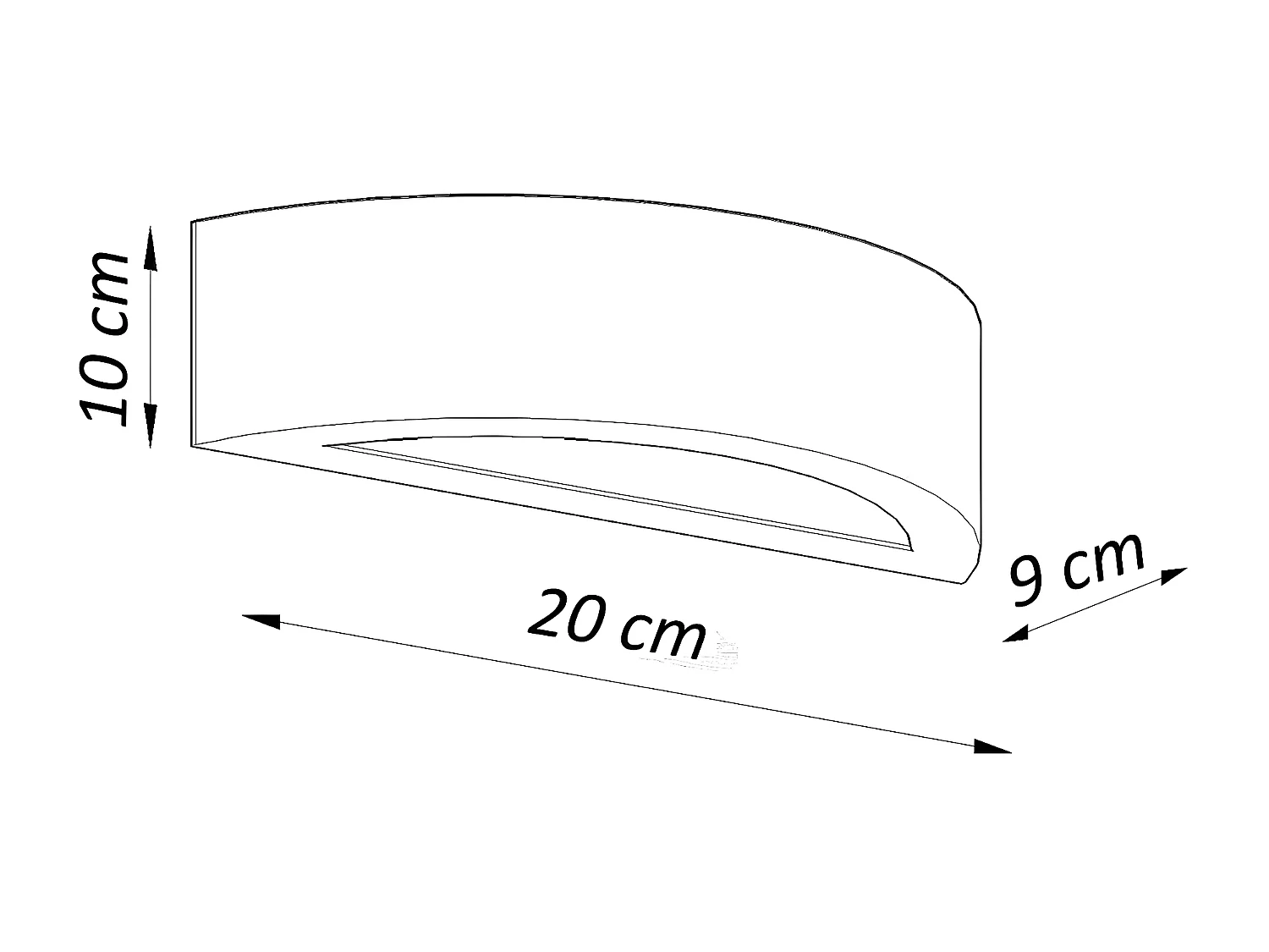Lampade Da Parete Atena Moderno Di Ceramica - 1 Sorgenti Luminose - L.20 X A.10 Cm - Bianco
