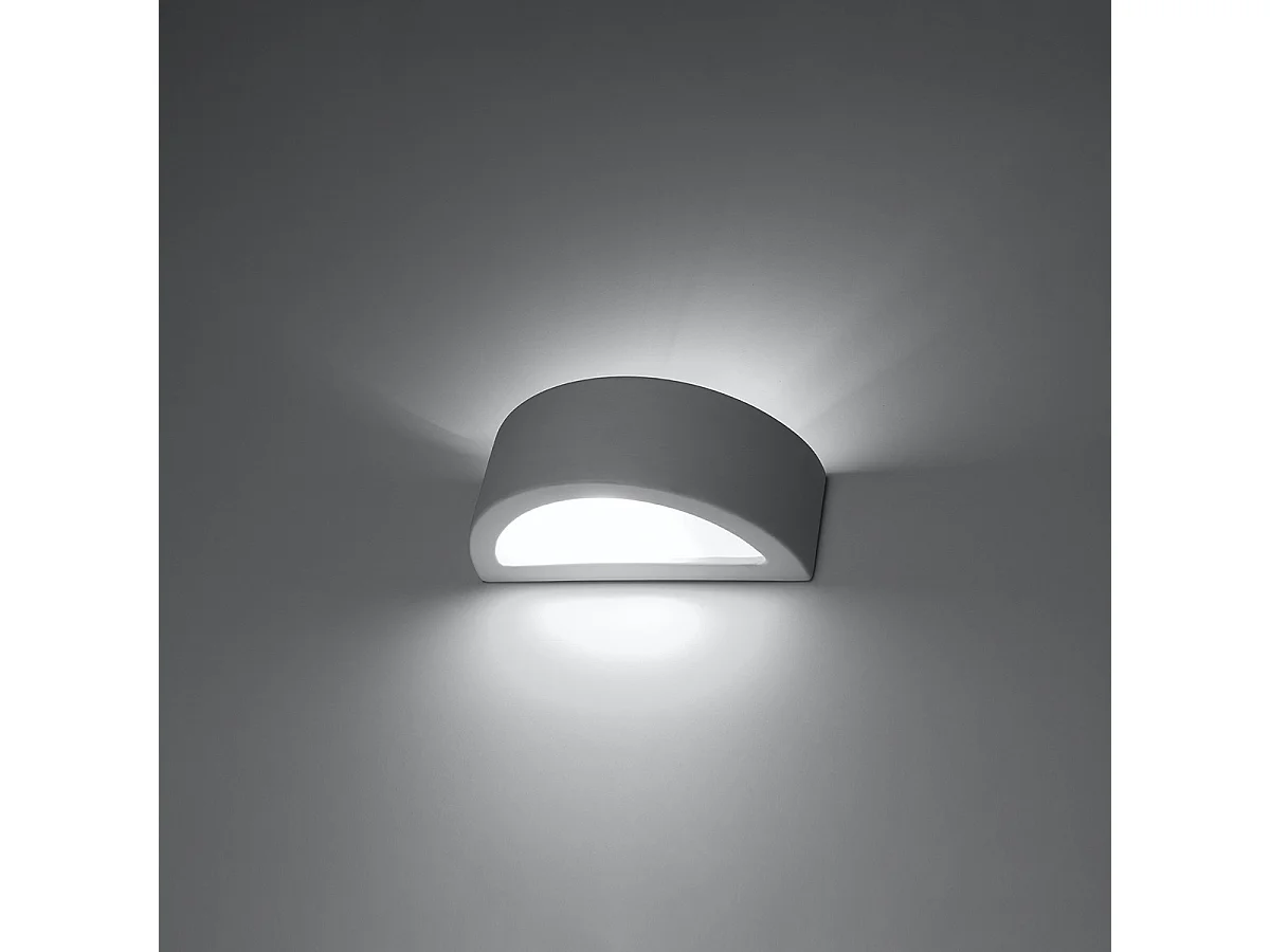 Applique Atena Moderne En Céramique - 1 Sources Lumineuses - L.20 X H.10 Cm - Blanc