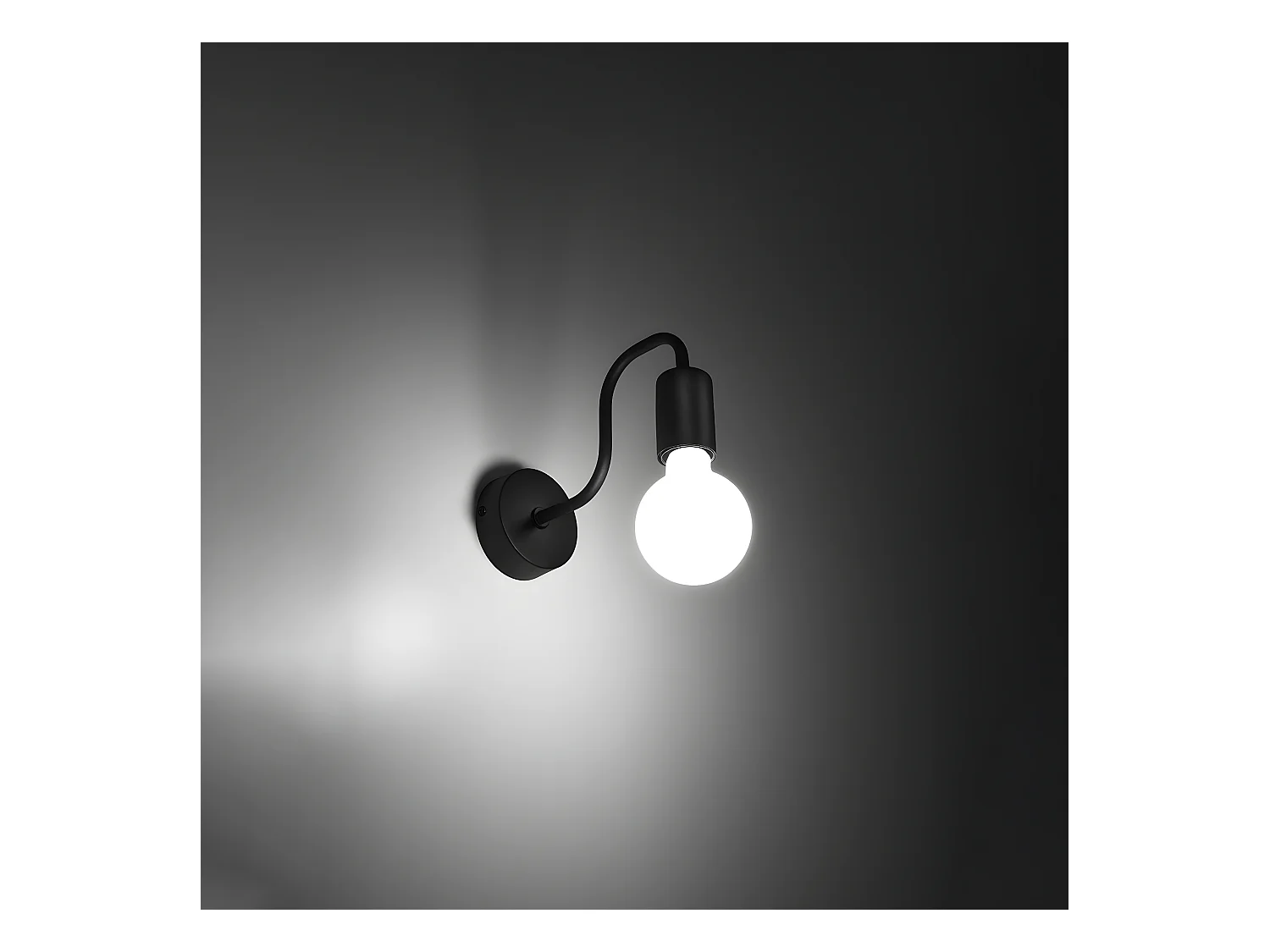 Wandlampen Vector Industriell Aus  Stahl - 1 Lichtquellen - L.8,5 X H. Cm - Schwarz