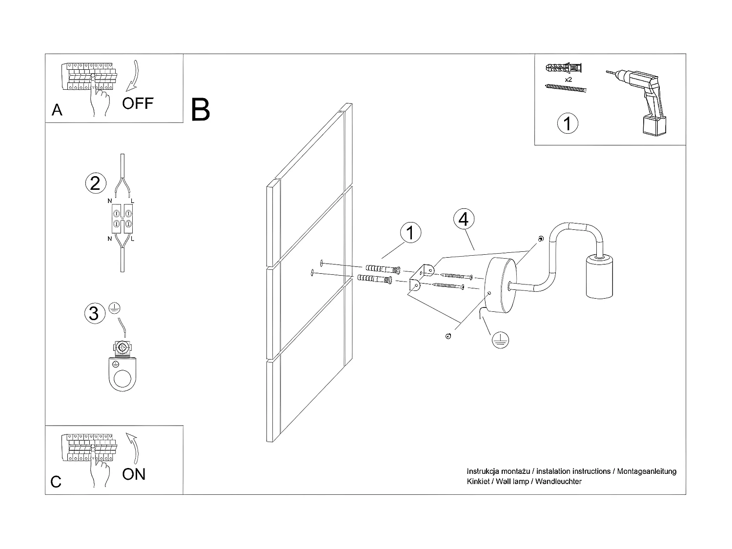 Wandlampen Vector Industriell Aus  Stahl - 1 Lichtquellen - L.8,5 X H. Cm - Schwarz