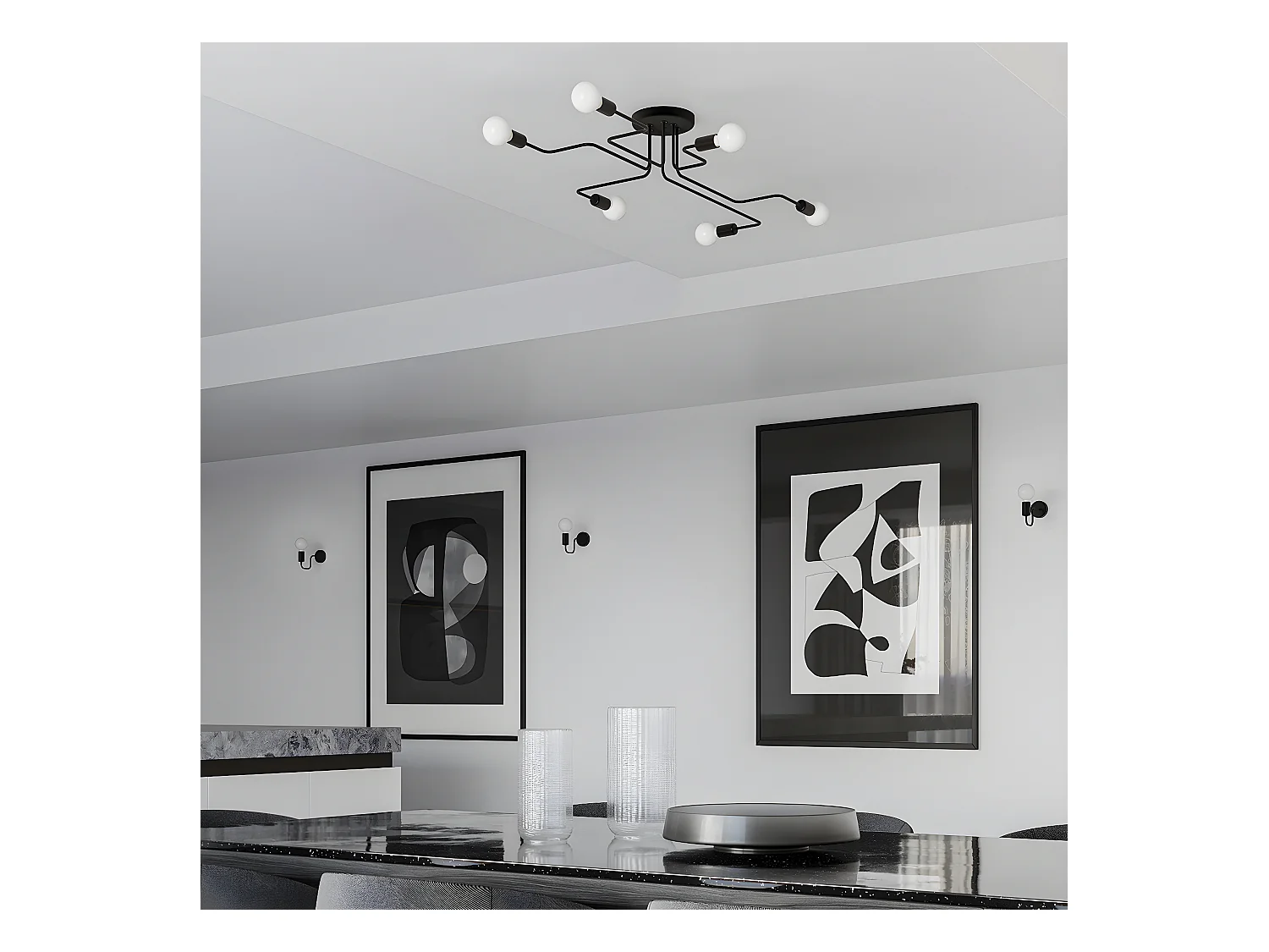 Wandlampen Vector Industriell Aus  Stahl - 1 Lichtquellen - L.8,5 X H. Cm - Schwarz