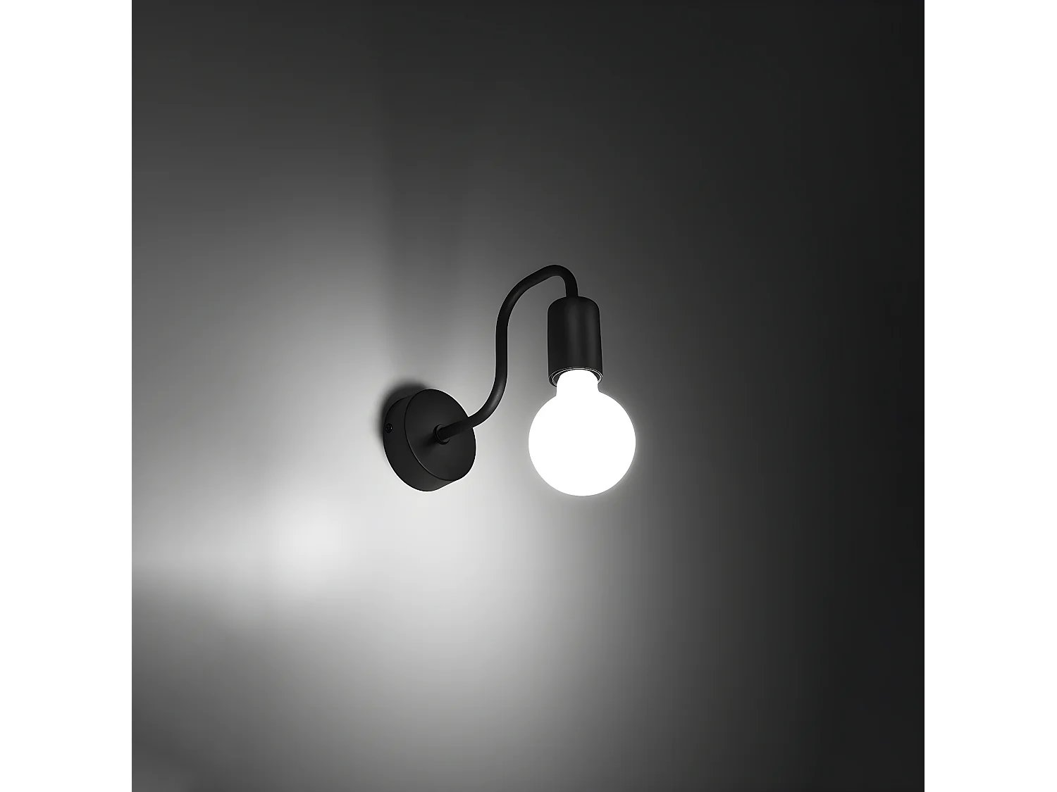 Lámparas De Pared Vector Industrial De Acero - 1 Fuentes Luminosas - L.8,5 X A.20 Cm - Negro