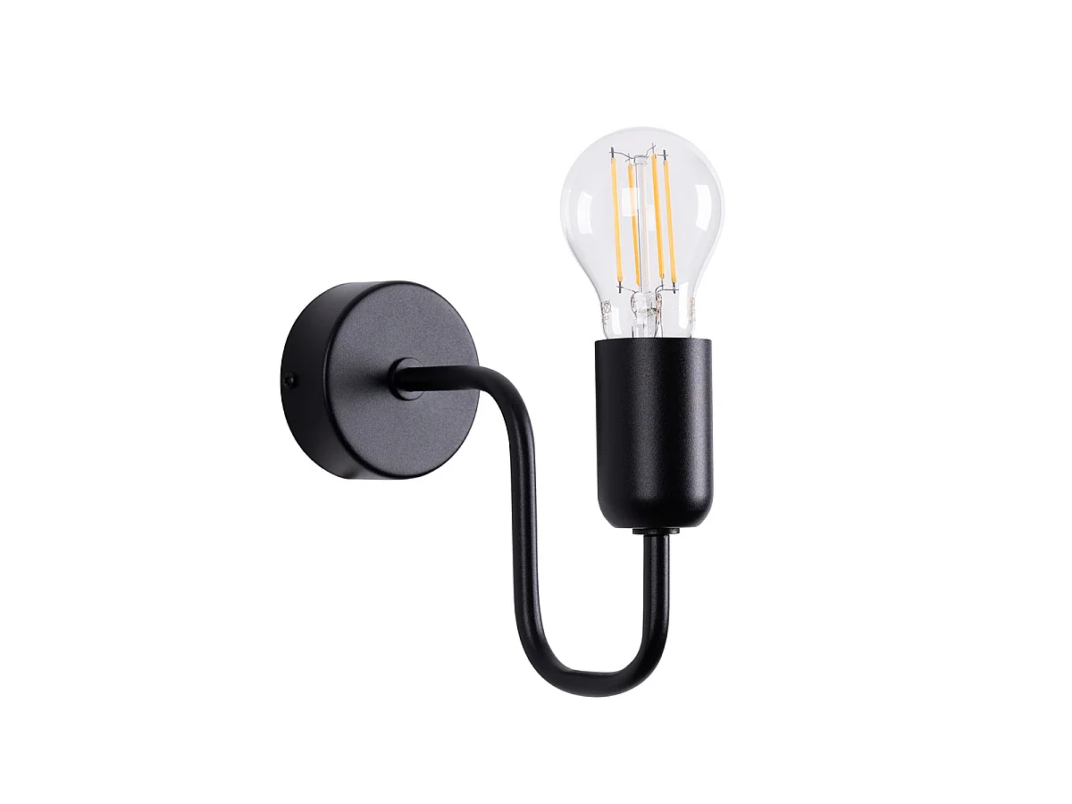 Wandlamp VECTOR industrieel van  - 1 lichtbronnen - L.8,5 x H.20 cm - zwart