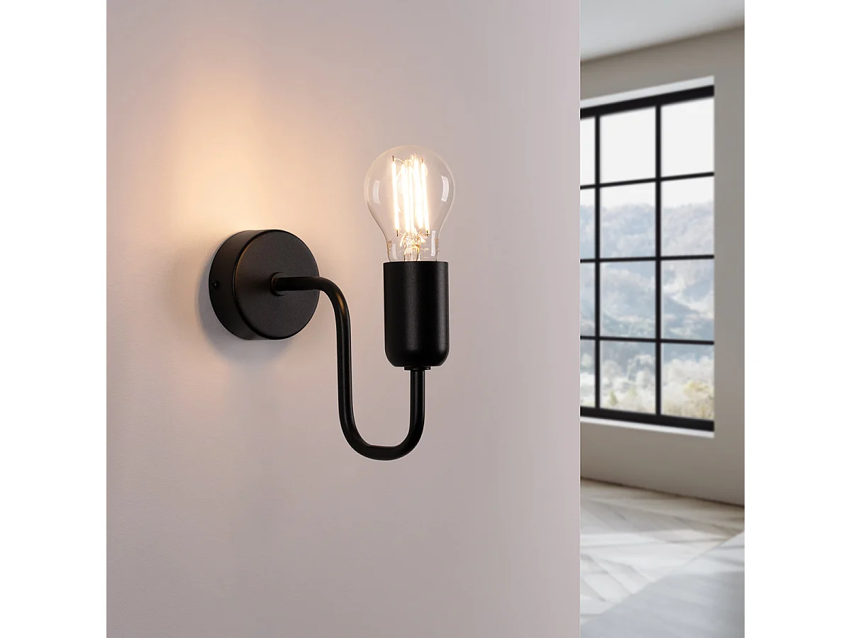 Wandlamp VECTOR industrieel van  - 1 lichtbronnen - L.8,5 x H.20 cm - zwart