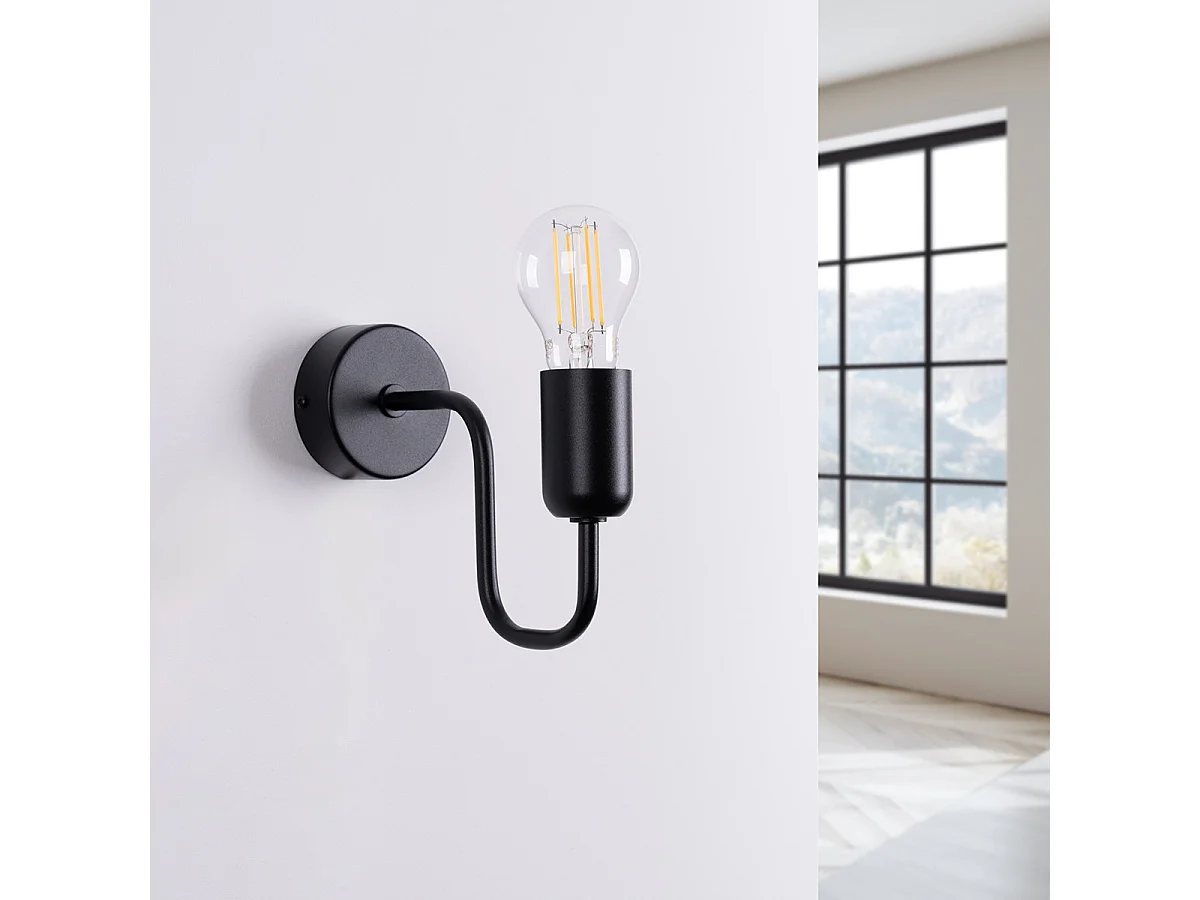 Wandlamp VECTOR industrieel van  - 1 lichtbronnen - L.8,5 x H.20 cm - zwart