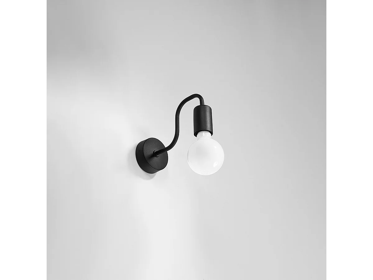 Wandlamp VECTOR industrieel van  - 1 lichtbronnen - L.8,5 x H.20 cm - zwart