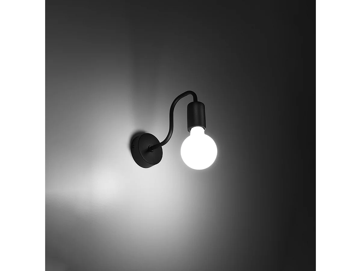 Wandlamp VECTOR industrieel van  - 1 lichtbronnen - L.8,5 x H.20 cm - zwart