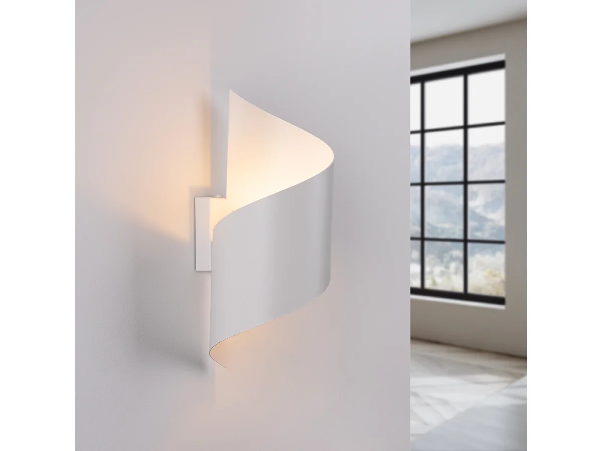 Applique Talassa Moderne En Acier - 1 Sources Lumineuses - L.15 X H.31 Cm - Blanc