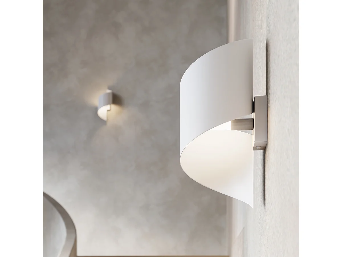 Applique Talassa Moderne En Acier - 1 Sources Lumineuses - L.15 X H.31 Cm - Blanc
