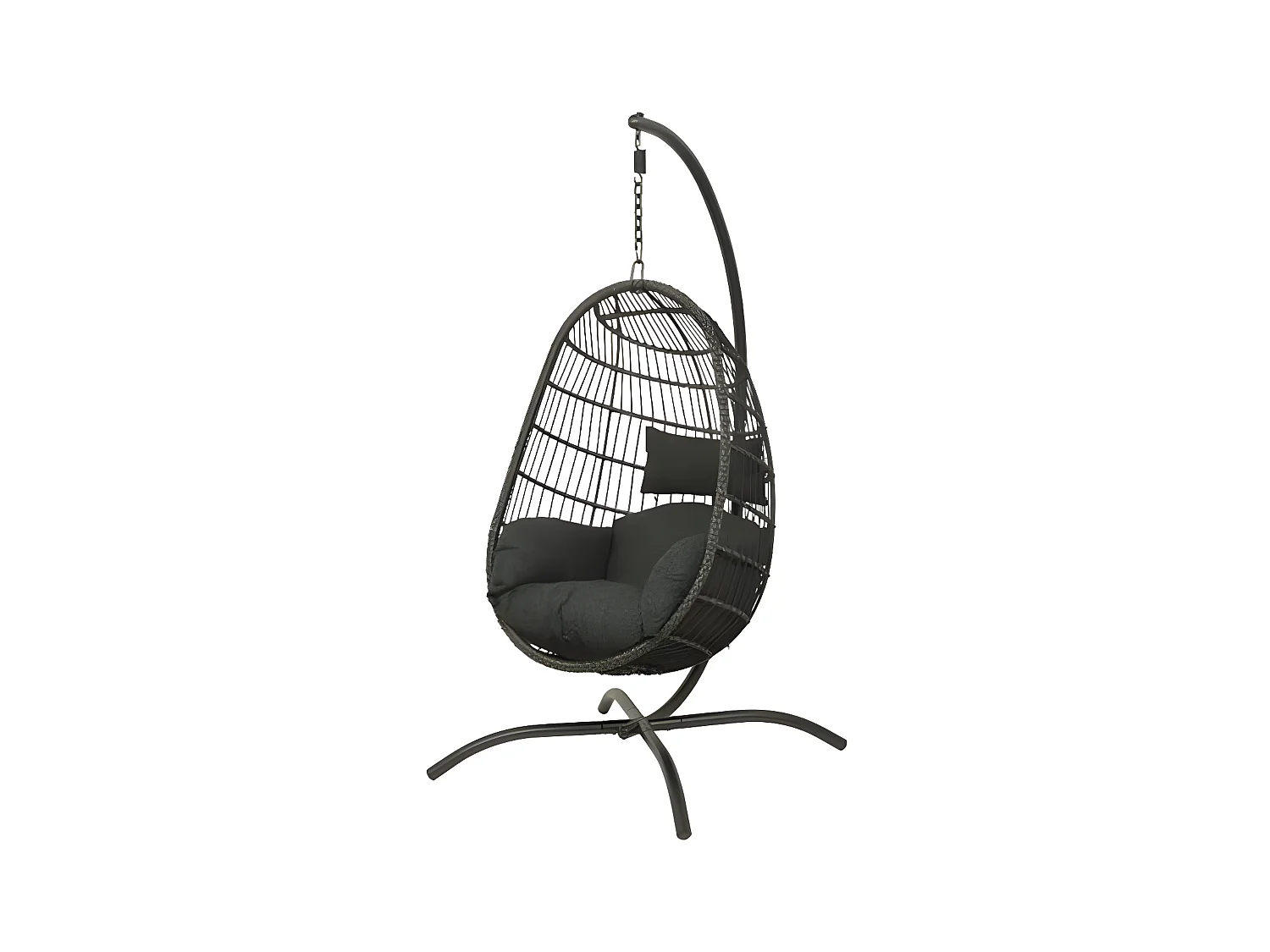 Fauteuil suspendu noir Odéssa - Jardideco