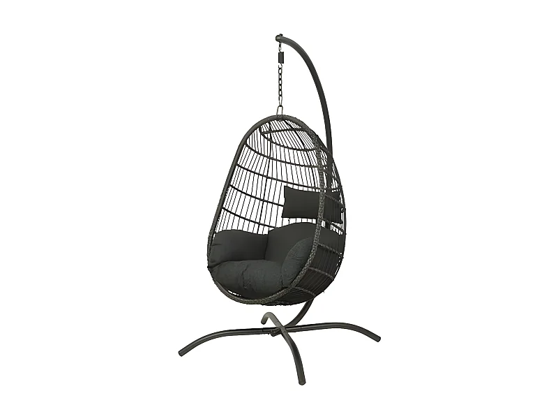 Fauteuil suspendu noir Odéssa - Jardideco