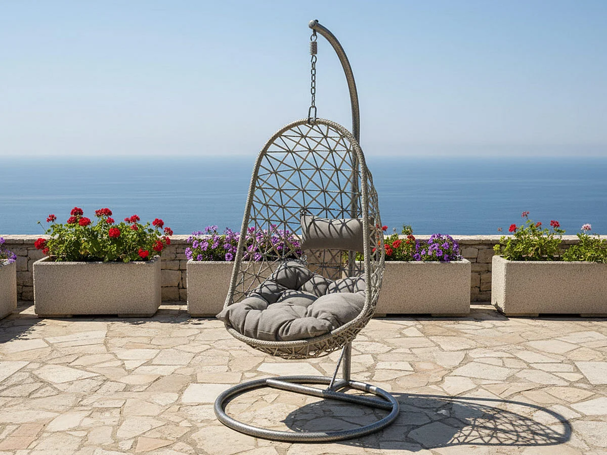 Fauteuil suspendu Bologna Gris - Jardideco