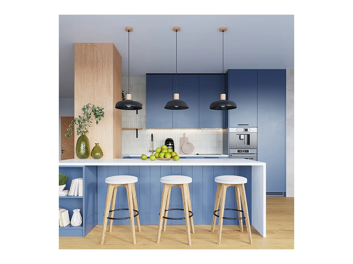 Hanglampen Fano Scandinavisch Van  - 1 Lichtbronnen - L.34 X H.120 Cm - Zwart