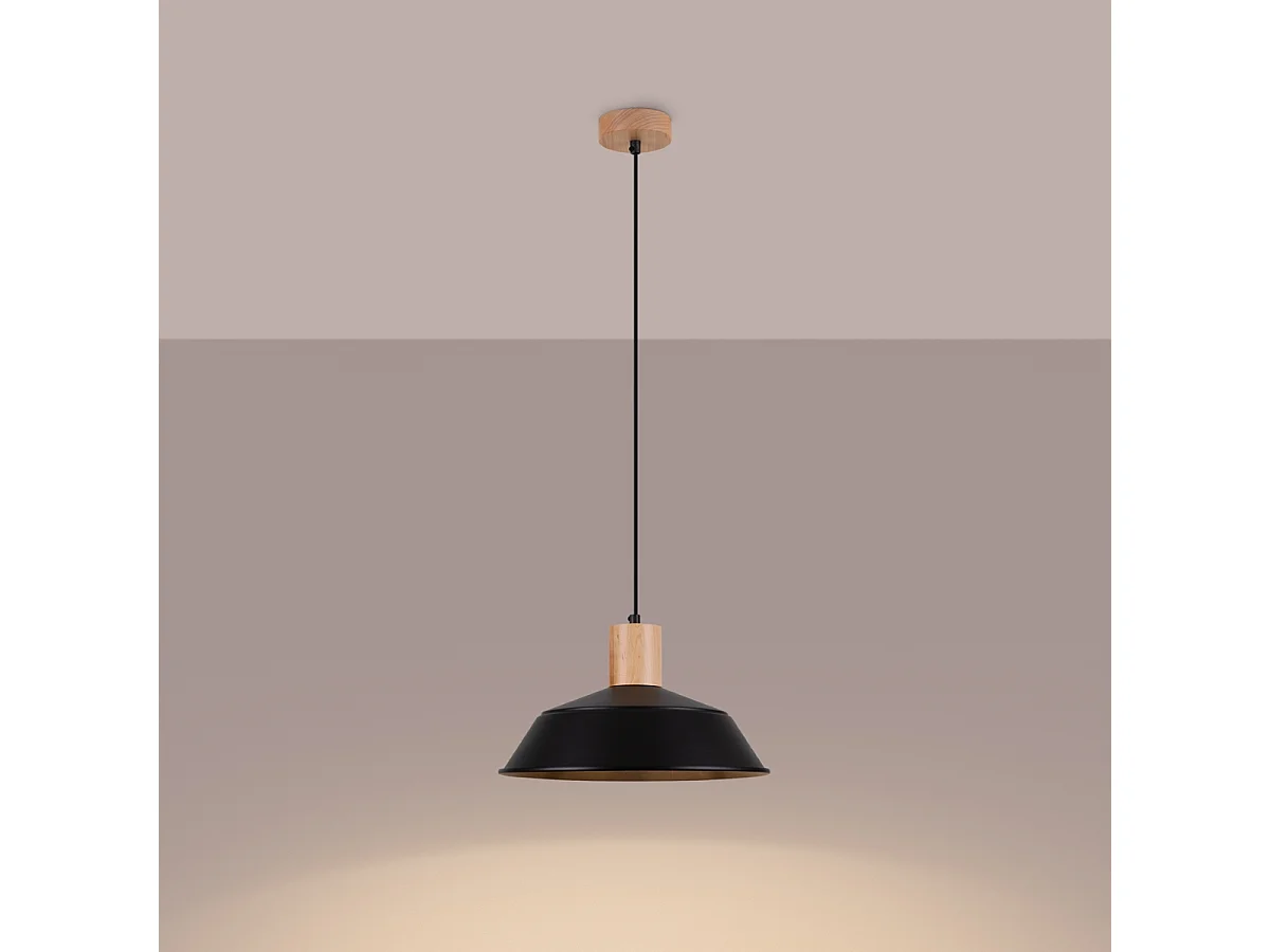 Hanglampen Fano Scandinavisch Van  - 1 Lichtbronnen - L.34 X H.120 Cm - Zwart