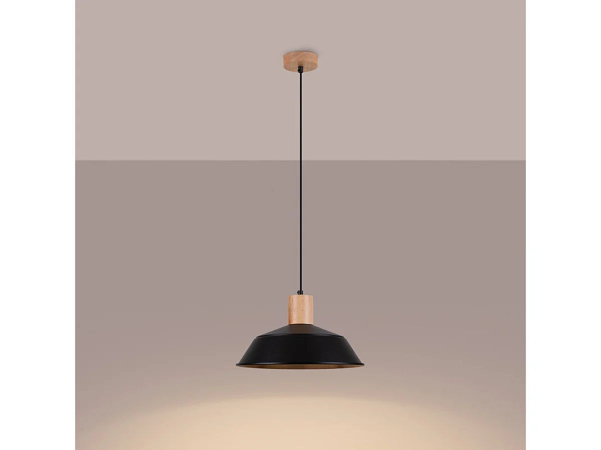 Lampe Suspendues Fano Scandinave En Acier - 1 Sources Lumineuses - L.34 X H.120 Cm - Noir