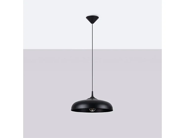 Lampes Suspendues Gina Scandinave En Acier - 1 Sources Lumineuses - L.38 X H.74 Cm - Noir
