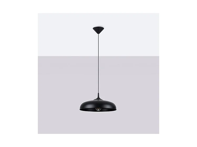 Lampes Suspendues Gina Scandinave En Acier - 1 Sources Lumineuses - L.38 X H.74 Cm - Noir