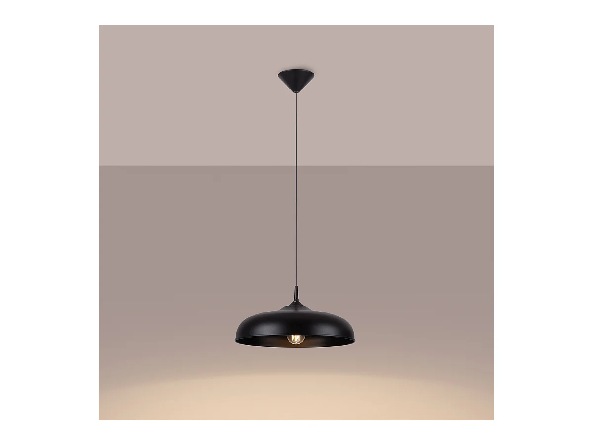 Pendelleuchten Gina Skandinavisch Aus  Stahl - 1 Lichtquellen - L.38 X H. Cm - Schwarz