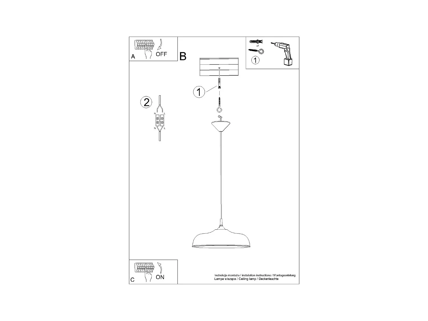 Pendelleuchten Gina Skandinavisch Aus  Stahl - 1 Lichtquellen - L.38 X H. Cm - Schwarz