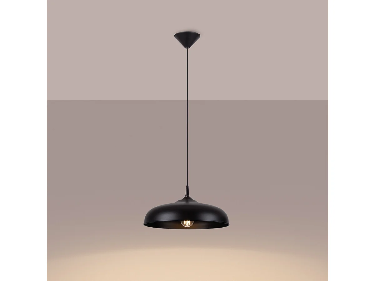 Hanglamp GINA Scandinavisch van  - 1 lichtbronnen - L.38 x H.74 cm - zwart