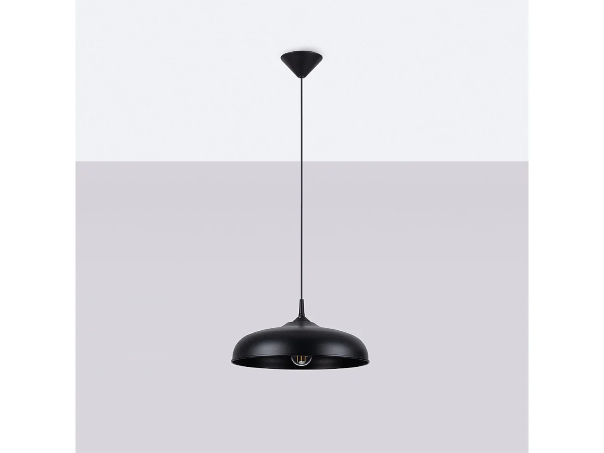 Hanglamp GINA Scandinavisch van  - 1 lichtbronnen - L.38 x H.74 cm - zwart
