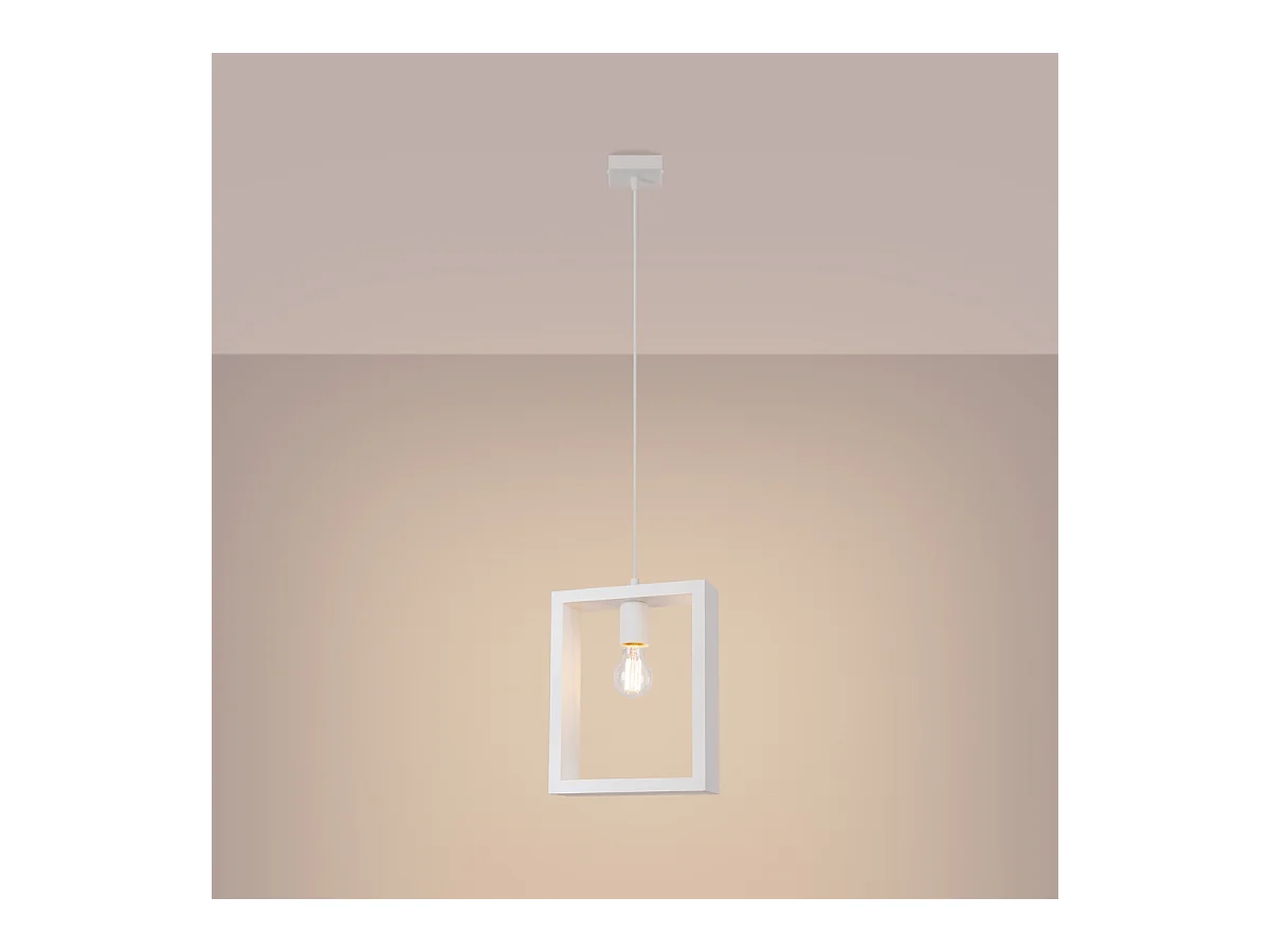 Pendelleuchten Aries Skandinavisch Aus  Stahl/Holz - 1 Lichtquellen - L.24 X H. Cm - Weiß