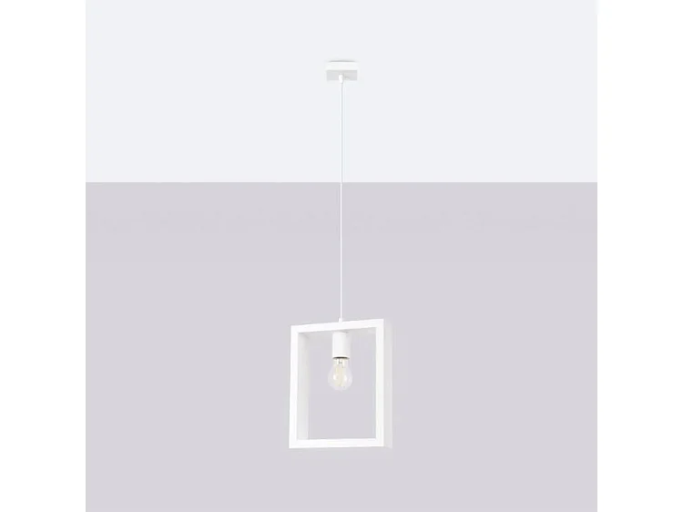 Lampe Suspendues Aries Scandinave En Acier/Bois - 1 Sources Lumineuses - L.24 X H.133 Cm - Blanc