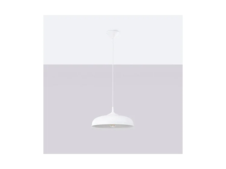 Lampes Suspendues Gina Scandinave En Acier - 1 Sources Lumineuses - L.38 X H.74 Cm - Blanc