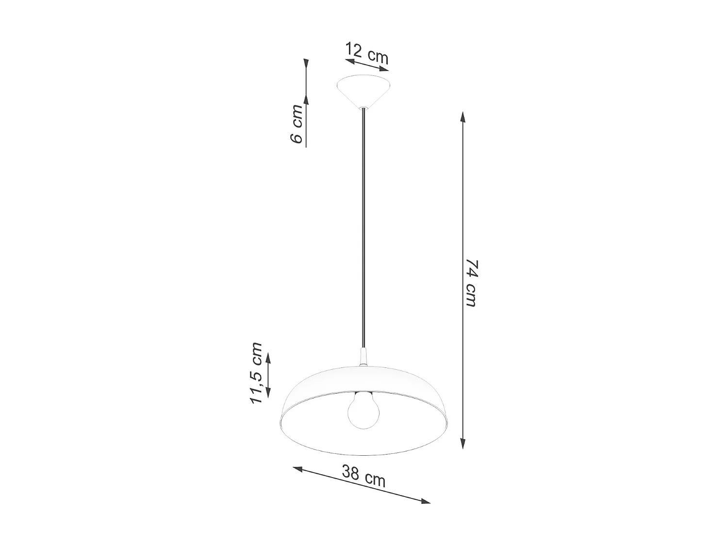 Lampes Suspendues Gina Scandinave En Acier - 1 Sources Lumineuses - L.38 X H.74 Cm - Blanc