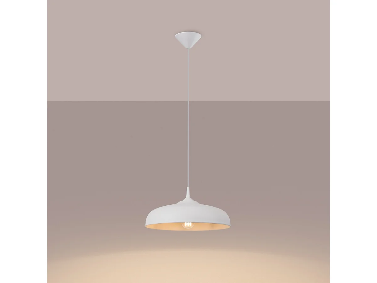 Hanglamp GINA Scandinavisch van  - 1 lichtbronnen - L.38 x H.74 cm - wit