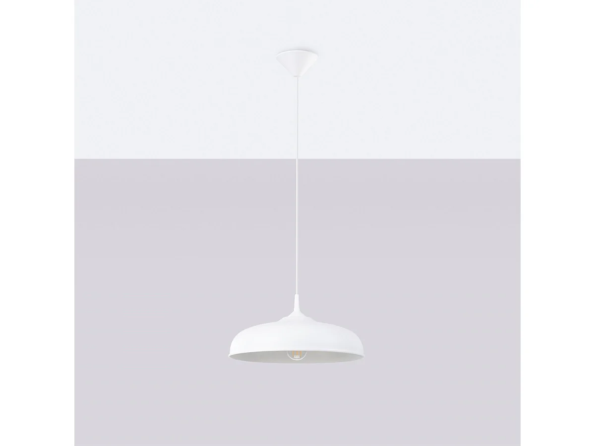 Hanglamp GINA Scandinavisch van  - 1 lichtbronnen - L.38 x H.74 cm - wit
