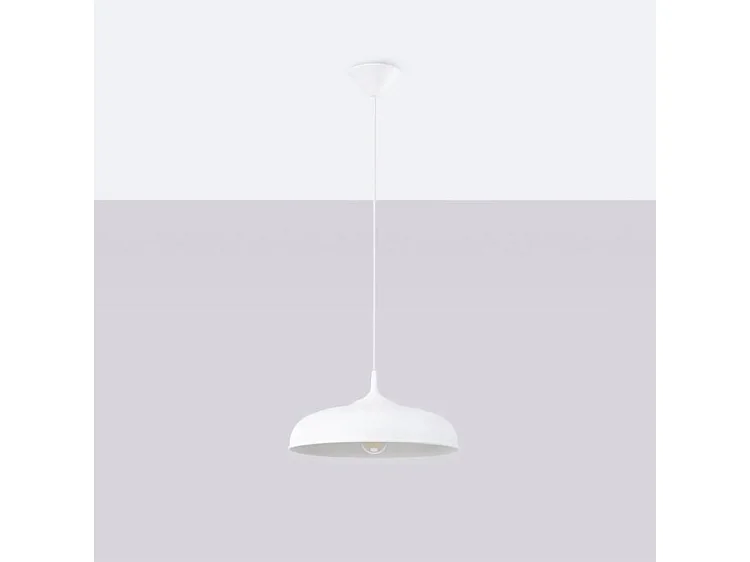 Lampes Suspendues Gina Scandinave En Acier - 1 Sources Lumineuses - L.38 X H.74 Cm - Blanc