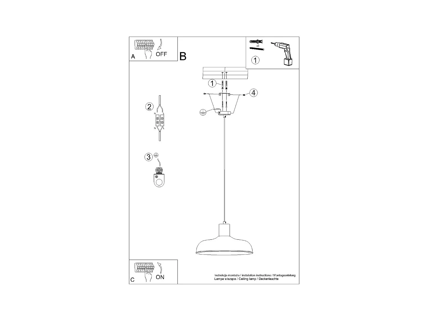 Pendelleuchten Indy Skandinavisch Aus  Stahl - 1 Lichtquellen - L.38 X H. Cm - Schwarz