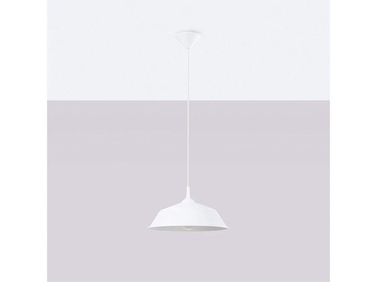 Hanglamp FRIKA Scandinavisch van  - 1 lichtbronnen - L.34 x H.74 cm - wit